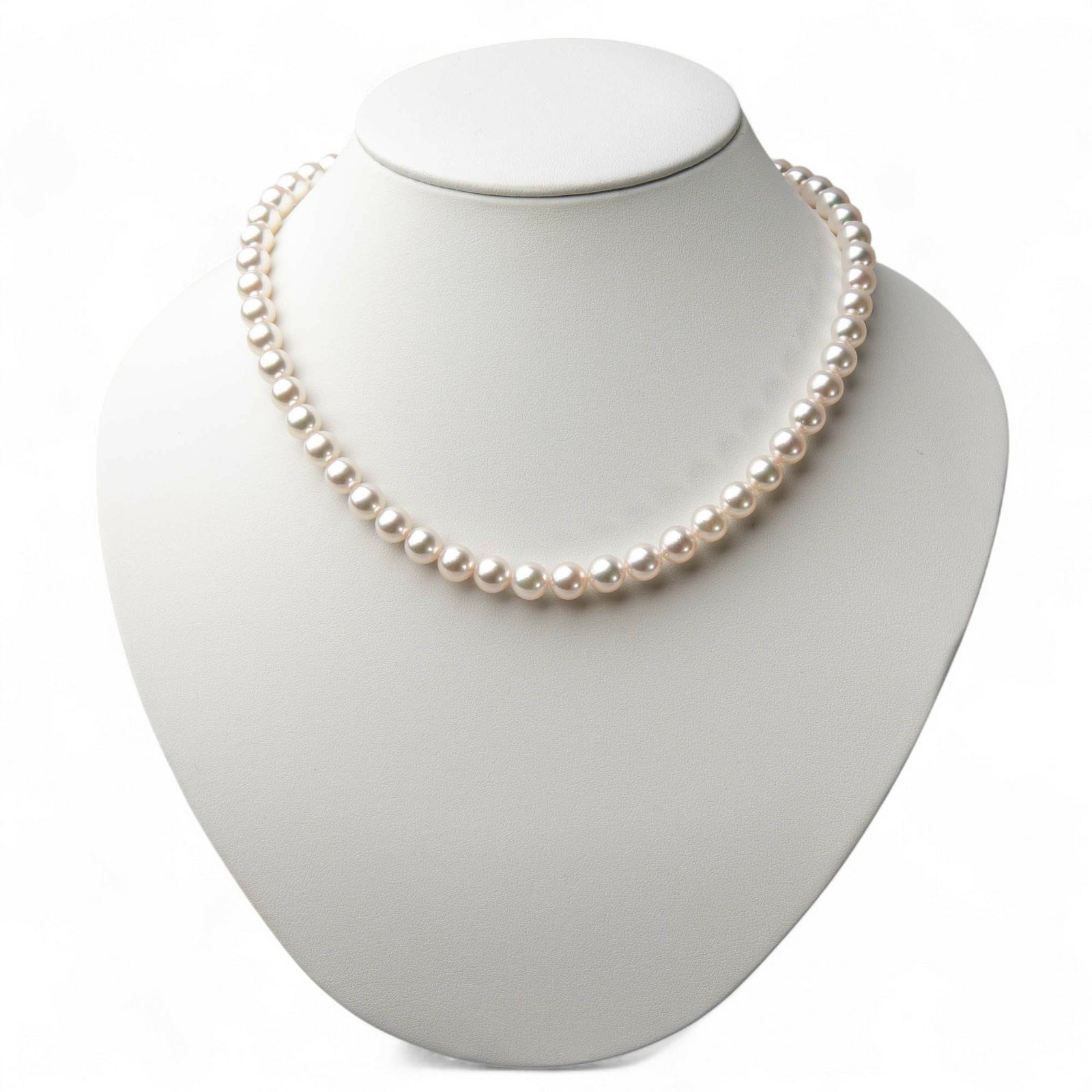 花珠真珠 ネックレス 2点セット 7.5-8.0mm ≪グッドクオリティ花珠≫ AAA 花珠鑑別書付 パールネックレス パールピアス イヤリング [n2]（卸直販 還元価格）（アコヤ真珠 真珠ネックレス 高品質 本真珠）