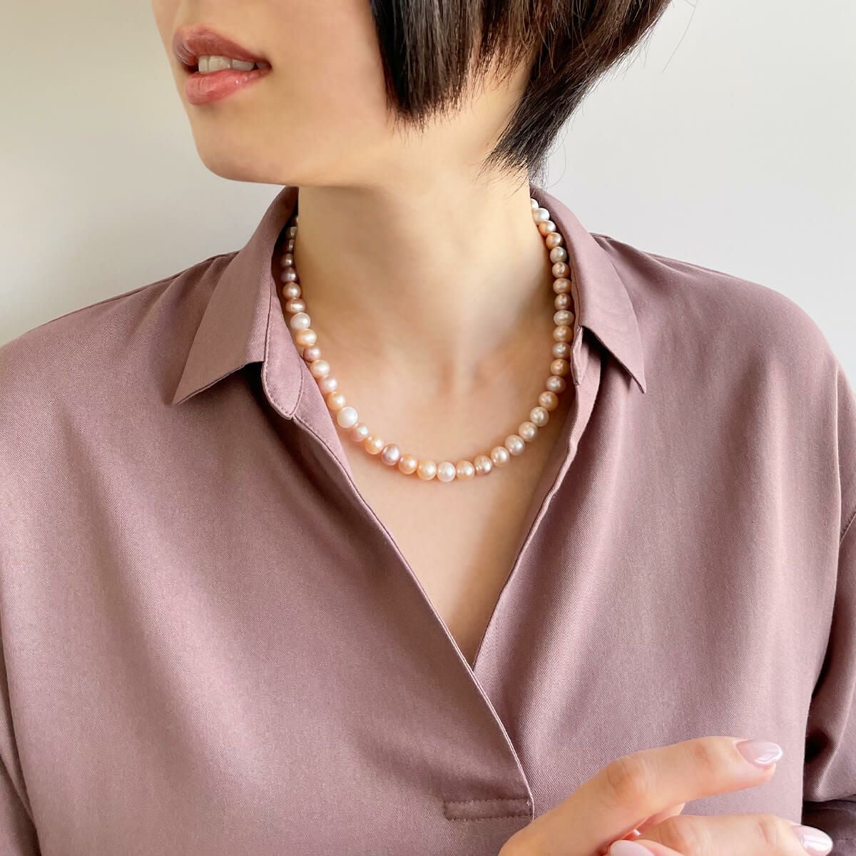 淡水真珠 ネックレス7.5-8.0mm マルチカラー | 淡水真珠ネックレス