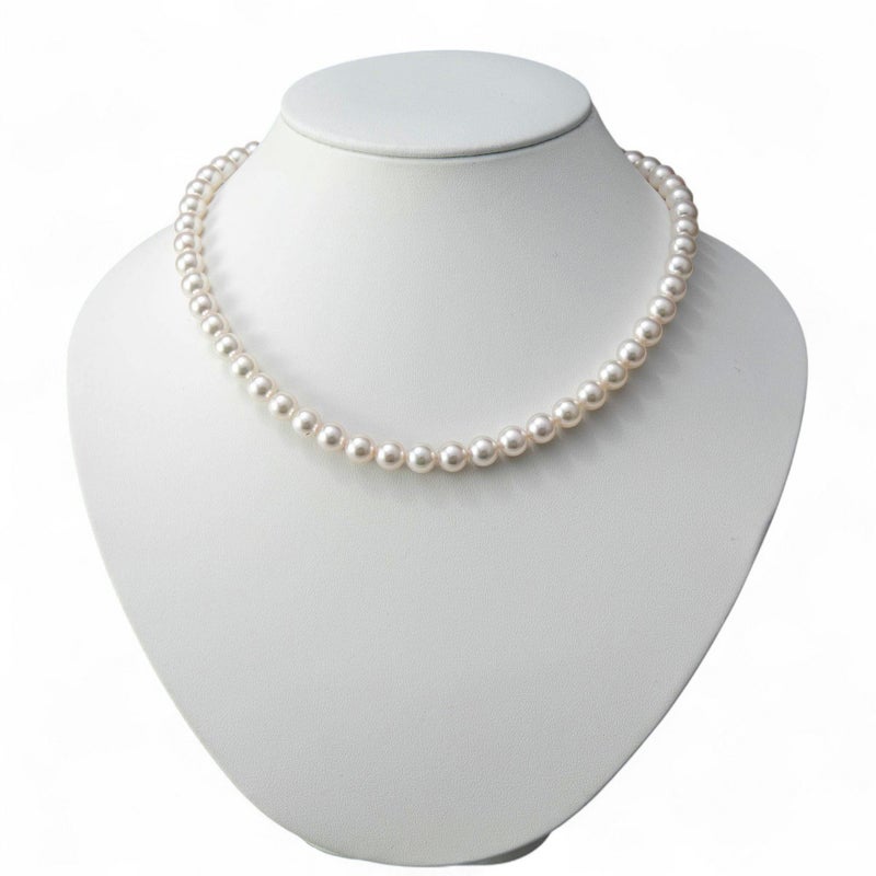 《隣と差がつく》 あこや真珠 パールネックレス＆ピアス 2点セット 7.5-8.0mm BBB～C  真珠ピアス イヤリング [n2][人気 ロングセラー]（真珠ネックレス パール アコヤ本真珠）（冠婚葬祭 フォーマル 入学式 卒業式 成人式）