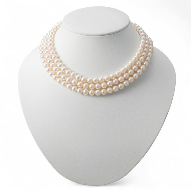  あこや真珠 ロングネックレス7.0-7.5mm　120cm