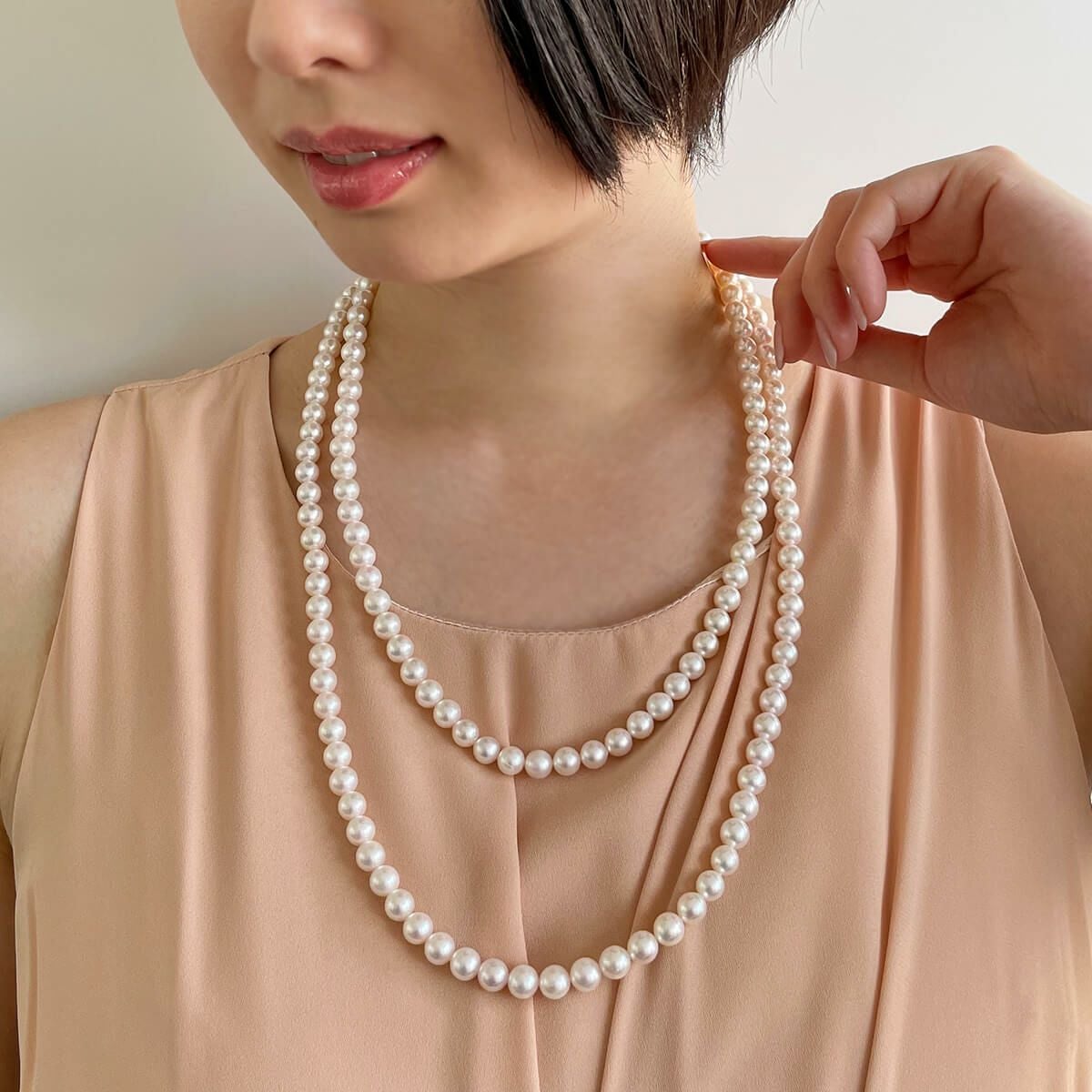 あこや真珠 ロングネックレス7.0-7.5mm 120cm | 7.0-8.0mm