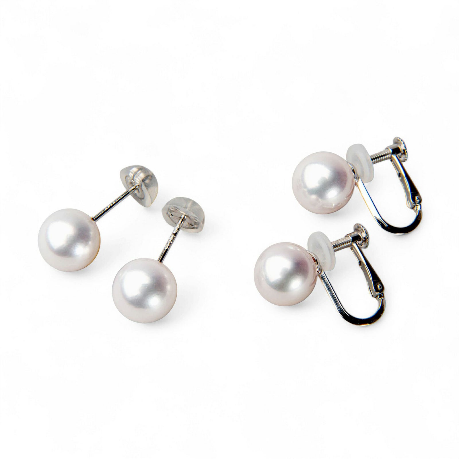 花珠真珠 ネックレス 2点セット 7.5-8.0mm ≪トップクオリティ花珠≫ 最高品質 AAA 花珠鑑別書付  パールネックレス パールピアス イヤリング [n5][80-4508]（真珠ネックレス アコヤ真珠 本真珠）（冠婚葬祭 フォーマル 入学式 卒業式 成人式 厄除け 結納 贈答）