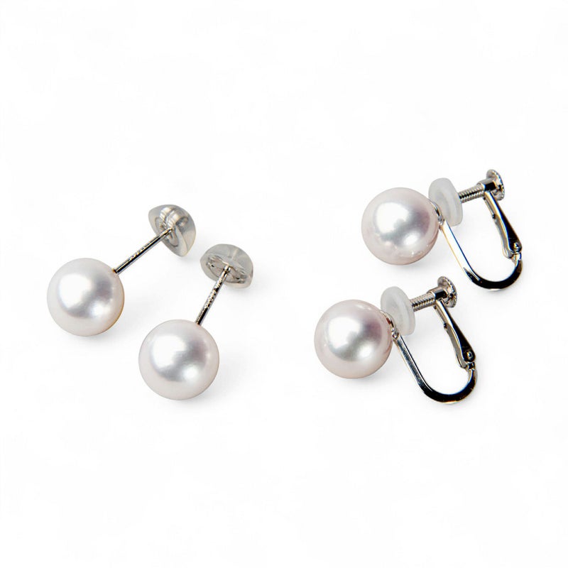 花珠真珠 ネックレス 2点セット 7.5-8.0mm ≪トップクオリティ花珠≫ 最高品質 AAA 花珠鑑別書付  パールネックレス パールピアス イヤリング [n5][80-4508]（真珠ネックレス アコヤ真珠 本真珠）（冠婚葬祭 フォーマル 入学式 卒業式 成人式 厄除け 結納 贈答）