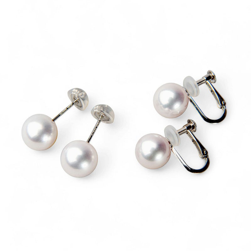 花珠真珠 ネックレス 2点セット 8.0-8.5mm ≪トップクオリティ花珠≫ 最高品質 AAA 花珠鑑別書付  パールネックレス パールピアス イヤリング [n5][80-4509]（真珠ネックレス アコヤ真珠 本真珠）（冠婚葬祭 フォーマル 入学式 卒業式 成人式 厄除け 結納 贈答）