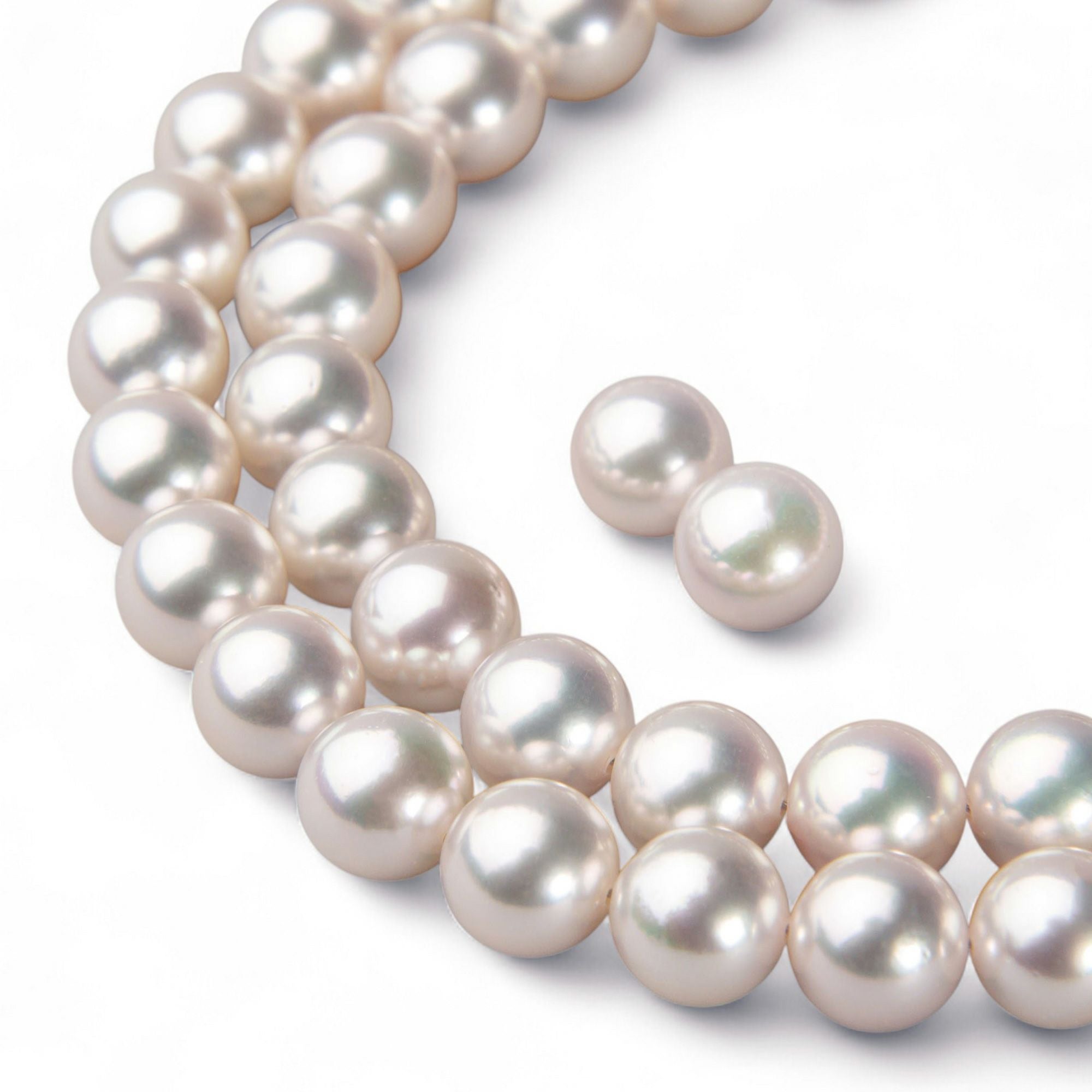 オーロラ花珠真珠 ピアス8.5-9.0mm K18YG | 花珠真珠ピアス・イヤリング