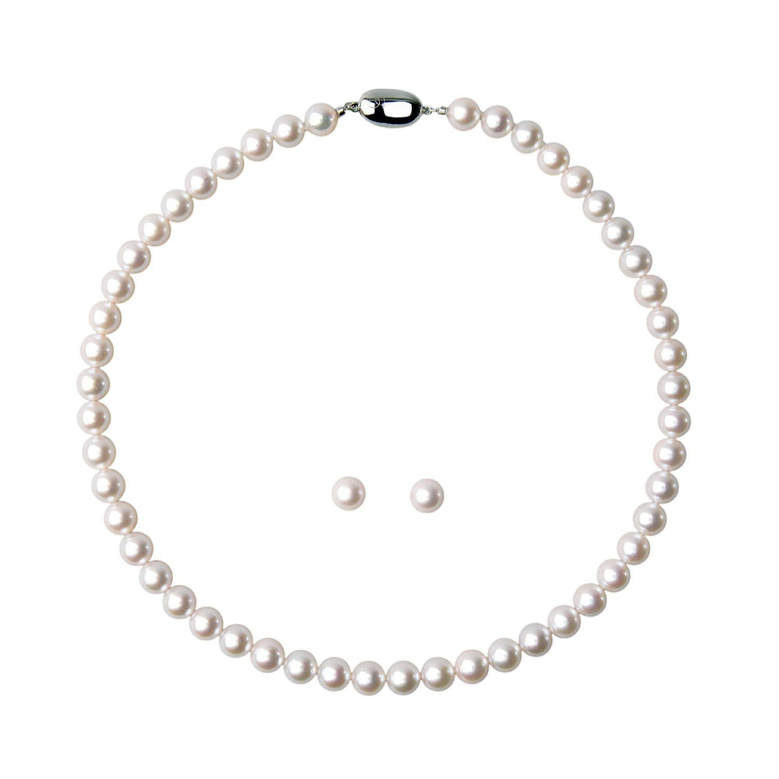 花珠真珠 ネックレス 2点セット 8.0-8.5mm ≪グッドクオリティ花珠≫ AAA 花珠鑑別書付 パールネックレス パールピアス イヤリング  [n4]（卸直販 還元価格）（真珠ネックレス アコヤ真珠 高品質 本真珠）