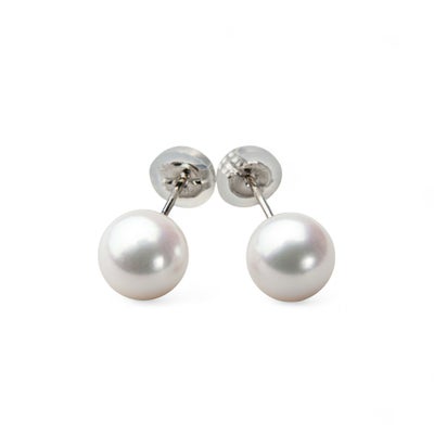 あこや本真珠 パールピアス ホワイト系 7.0-7.5mm AAB Pt900 プラチナ [n3]（真珠 ピアス スタッド）（冠婚葬祭 フォーマル 入学式 卒業式 成人式）