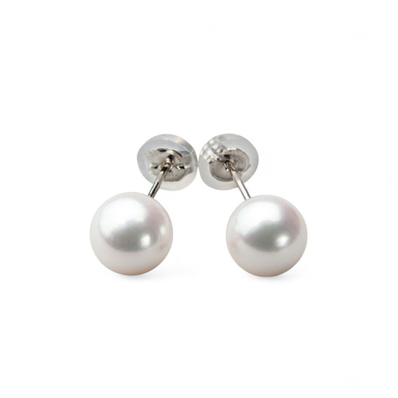 あこや本真珠 パールピアス ホワイト系 7.0-7.5mm AAB Pt900 プラチナ [n3]（真珠 ピアス スタッド）（冠婚葬祭 フォーマル 入学式 卒業式 成人式）