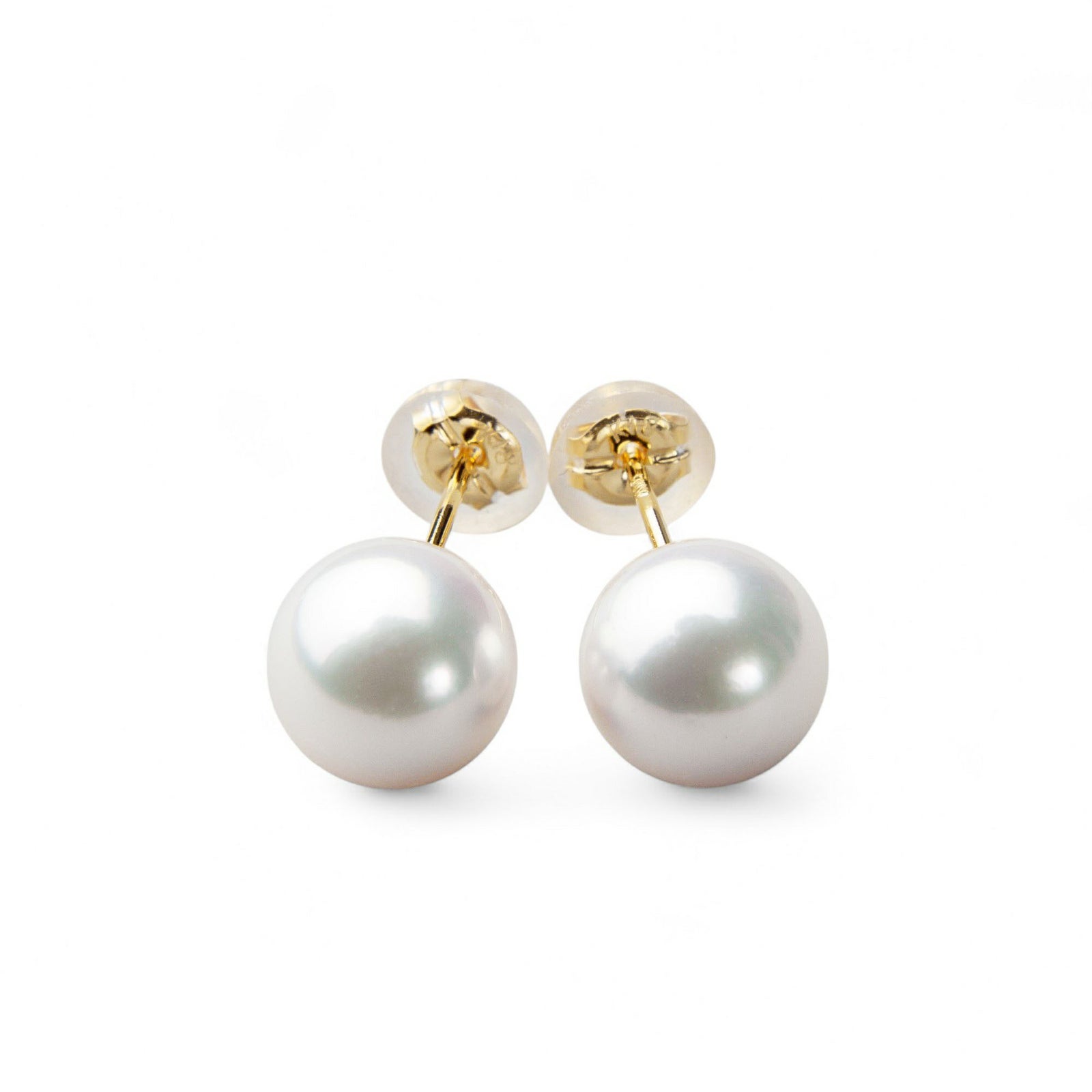 あこや本真珠 パールピアス ホワイト系 7.5-8.0mm AAB K18 ゴールド [n3]（真珠 ピアス スタッド）（冠婚葬祭 フォーマル 入学式 卒業式 成人式）