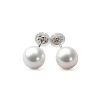 オーロラ花珠真珠 鑑別書付 パールピアス ホワイト系 7.5-8.0mm AAA Pt900 プラチナ [n4]（あこや真珠 ピアス スタッド）（冠婚葬祭 フォーマル 記念日 プレゼント）