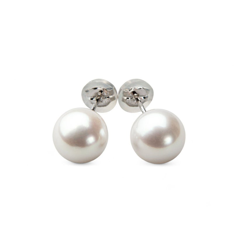 【超還元花珠ピアス】オーロラ花珠真珠 鑑別書付 パールピアス ホワイト系 8.0-8.5mm AAA Pt900 プラチナ [n4][hana-sale]（あこや真珠 ピアス スタッド）（冠婚葬祭 フォーマル プレゼント）