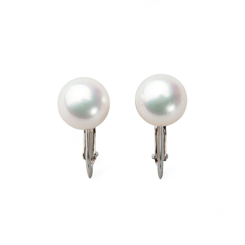 あこや本真珠 パールイヤリング ホワイト系 7.0-7.5mm AAB K14WG ホワイトゴールド　ねじバネ式 [n3]（真珠 イヤリング）（冠婚葬祭 フォーマル 入学式 卒業式 成人式）