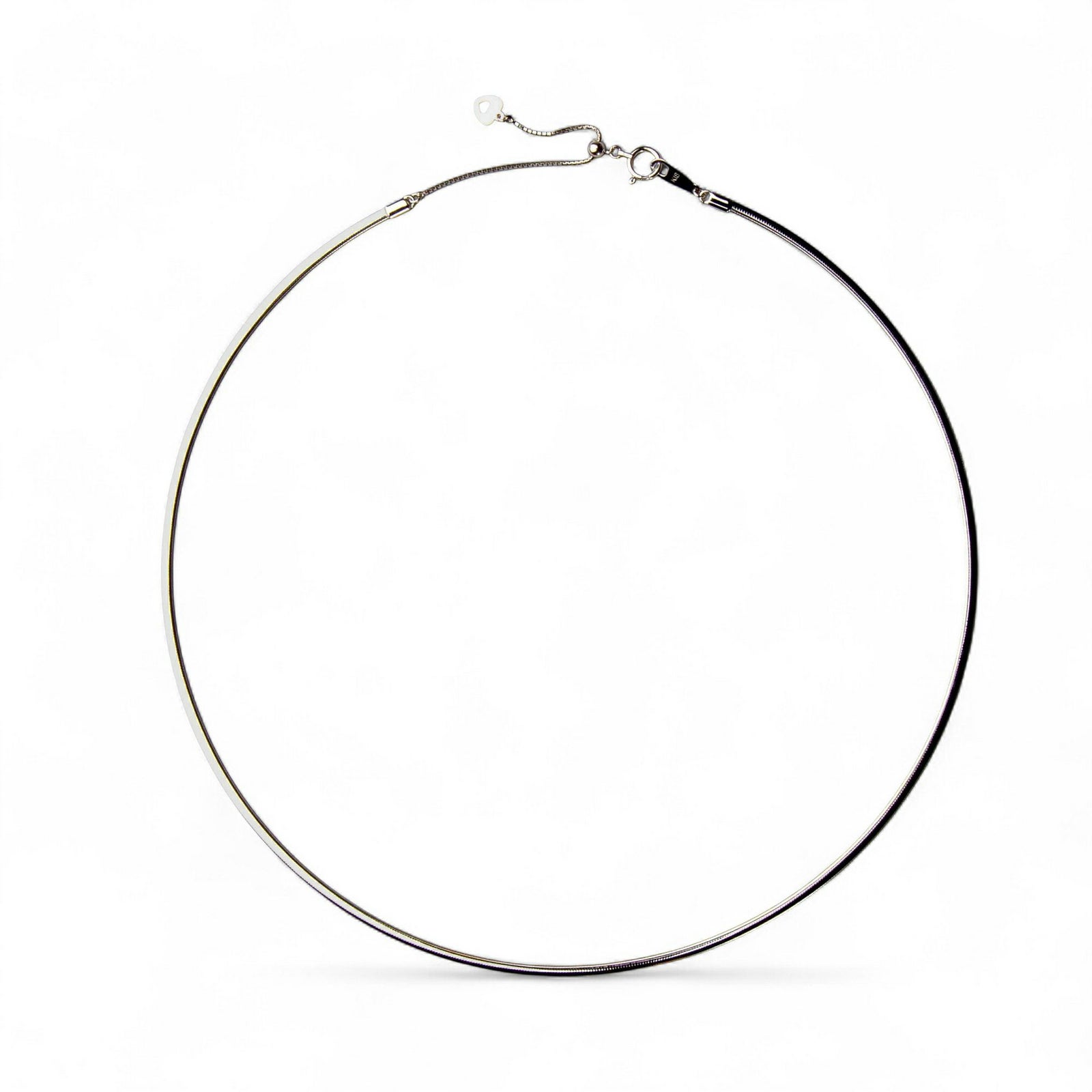 オメガネックレス K18YG/K18WG リバーシブル 形状記憶タイプ  太さ:1.8～2.0mm 長さ:43cm スライド式（38～43cmまで調節可）ゴールド [n5]（オメガチェーン 18金）