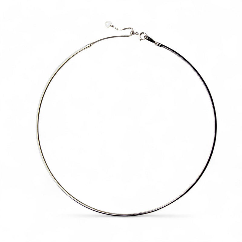 オメガネックレス K18YG/K18WG リバーシブル 形状記憶タイプ  太さ:1.8～2.0mm 長さ:43cm スライド式（38～43cmまで調節可）ゴールド [n5]（オメガチェーン 18金）