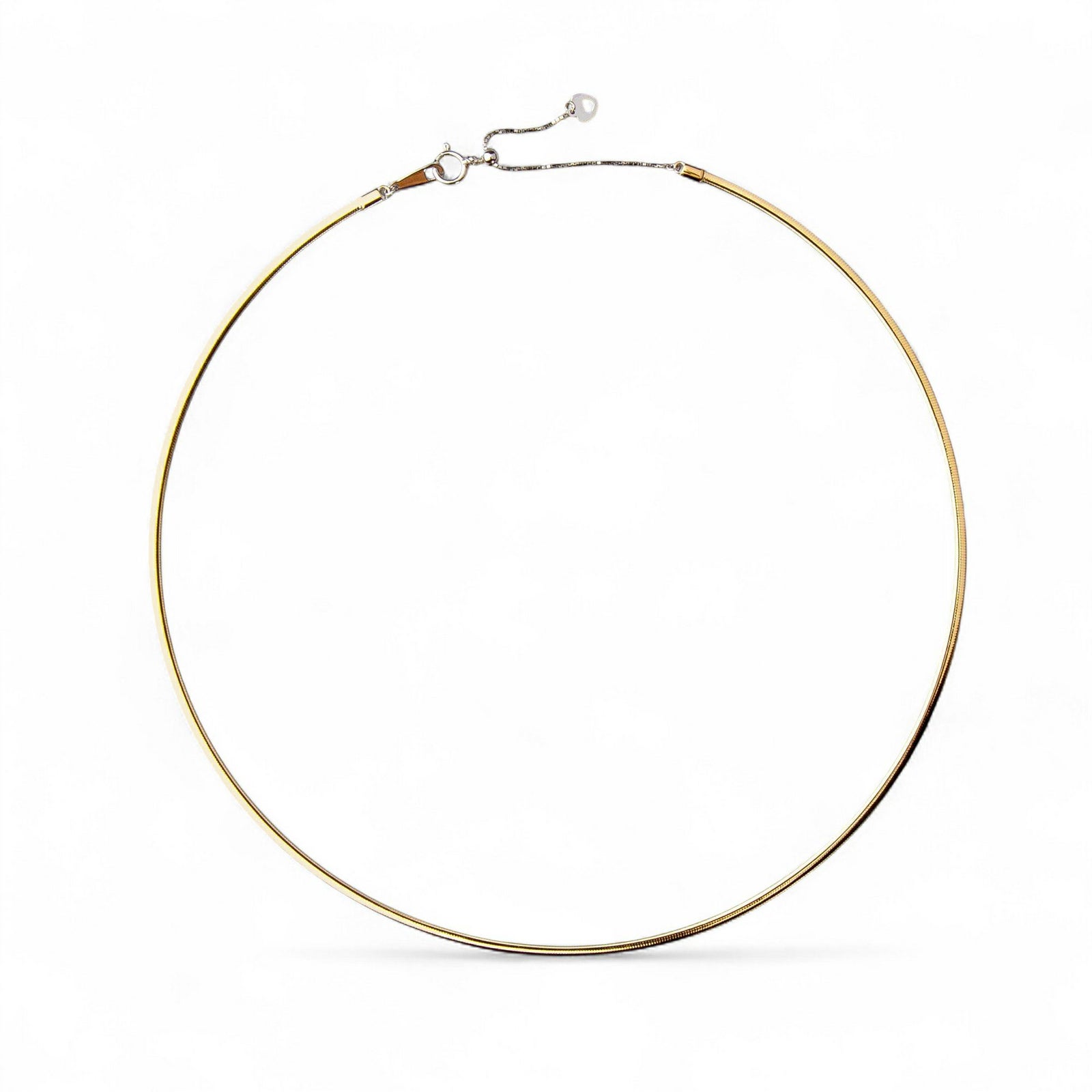 オメガネックレス K18YG/K18WG リバーシブル 形状記憶タイプ  太さ:1.8～2.0mm 長さ:43cm スライド式（38～43cmまで調節可）ゴールド [n5]（オメガチェーン 18金）