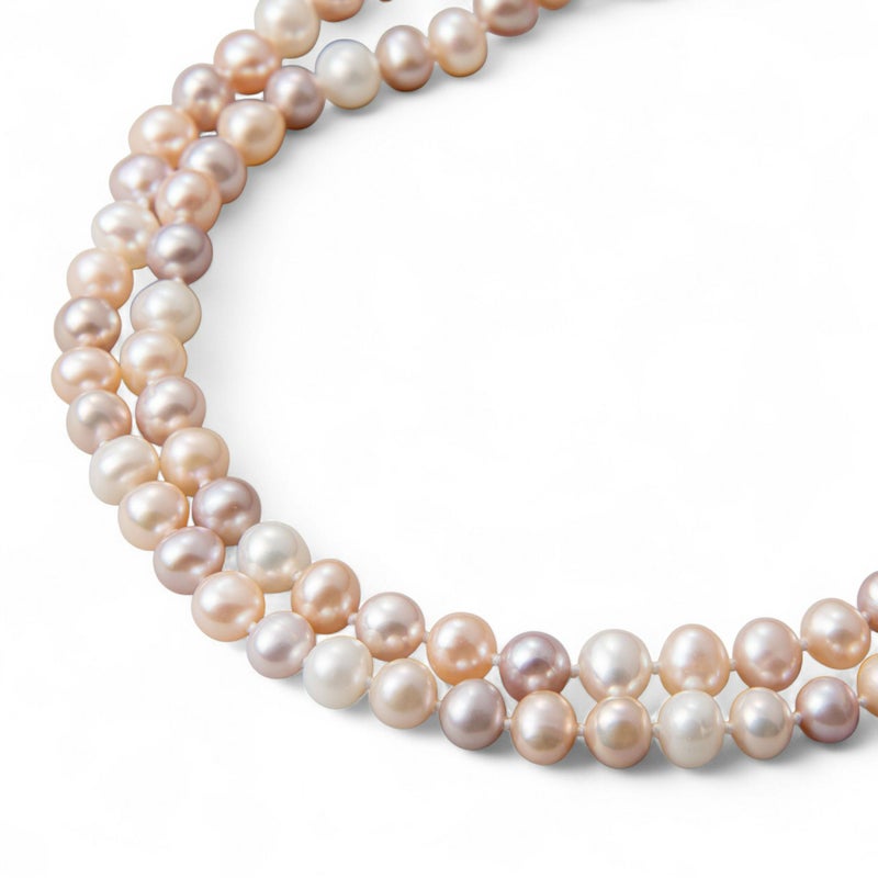 淡水真珠 ロングネックレス　5.5-6.5mm　120cm