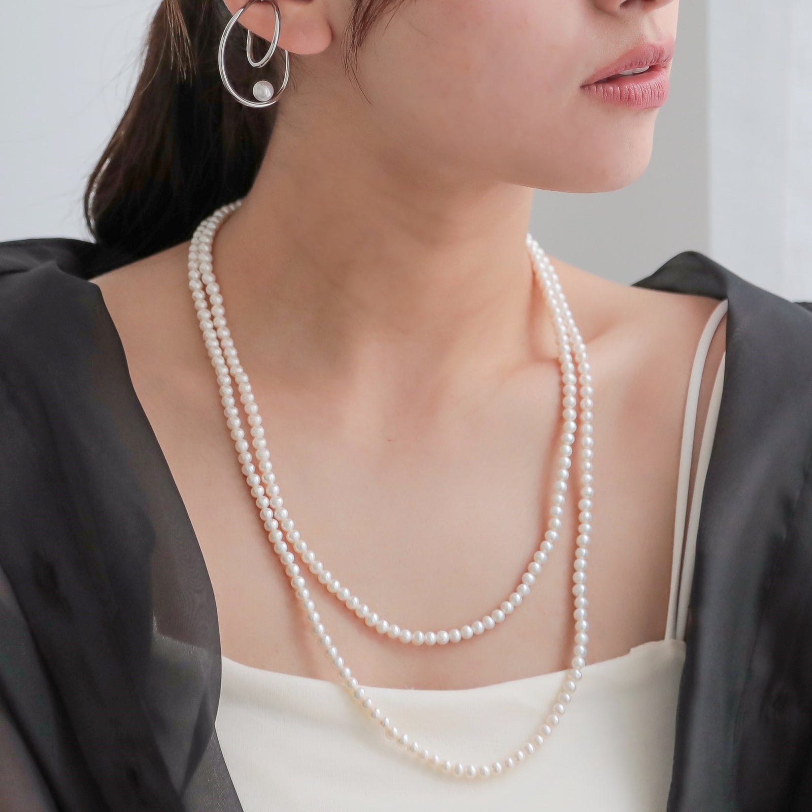 淡水真珠 ロングネックレス　5.5-6.5mm　120cm