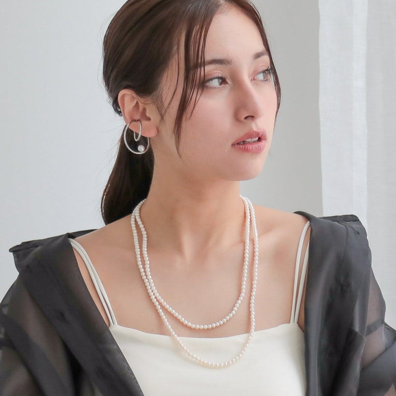 淡水真珠 ロングネックレス　5.5-6.5mm　120cm