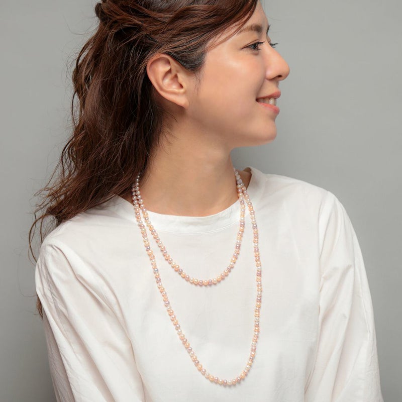 淡水真珠 ロングネックレス　5.5-6.5mm　120cm