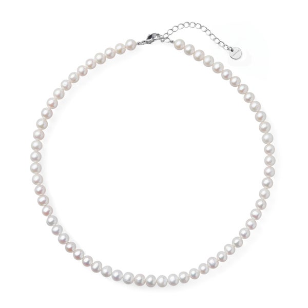 淡水真珠 パールネックレス ホワイト系 6.5-7.0mm BC ポテト バラクラスプ(silver) [n2][人気 ロングセラー] （本真珠 ネックレス）（冠婚葬祭 フォーマル 入学式 卒業式）