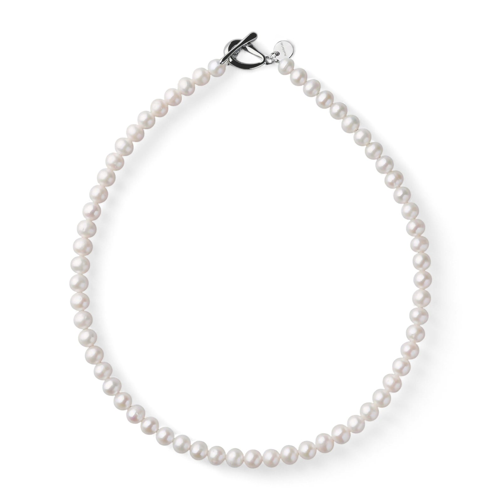 淡水真珠 パールネックレス ホワイト系 6.5-7.0mm BC ポテト バラクラスプ(silver) [n2][人気 ロングセラー] （本真珠 ネックレス）（冠婚葬祭 フォーマル 入学式 卒業式）