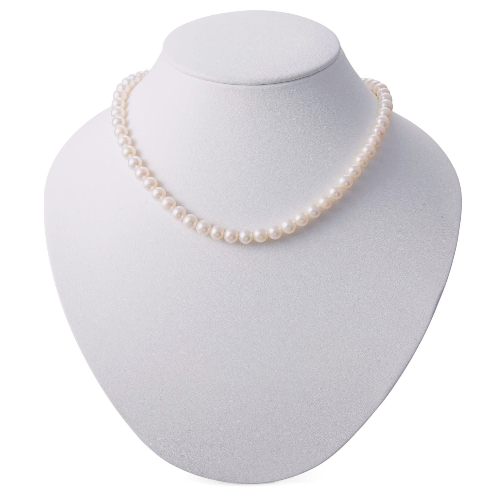 淡水真珠 パールネックレス ホワイト系 6.5-7.0mm BC ポテト バラクラスプ(silver) [n2][人気 ロングセラー] （本真珠 ネックレス）（冠婚葬祭 フォーマル 入学式 卒業式）