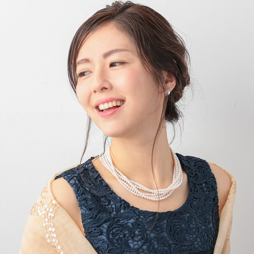 淡水真珠 5連ネックレス4.5-5.0mm 多連 | 淡水真珠ネックレス