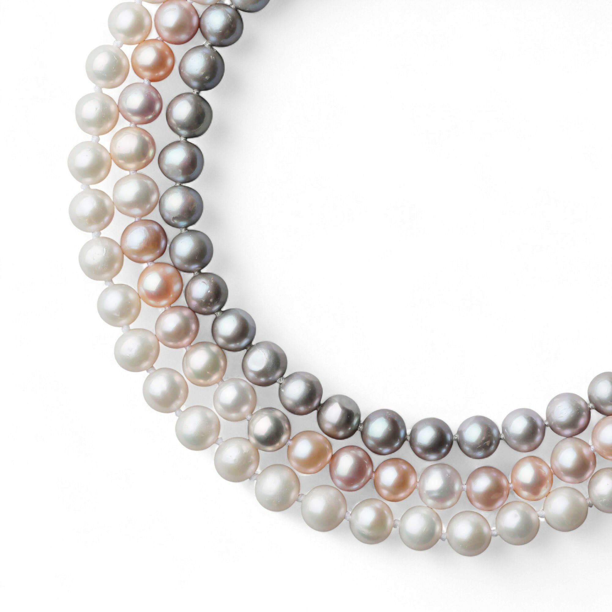 あこや真珠 3連 ネックレス7.5-8.0mm 多連 | 7.0-8.0mm