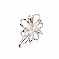 あこや本真珠 パールブローチ ホワイト系 7.5-8.0mm BBB シルバー(silver) [n2]（フォーマル 入学式 卒業式 成人式 スーツ ジャケット）（母の日 プレゼント ギフトに）