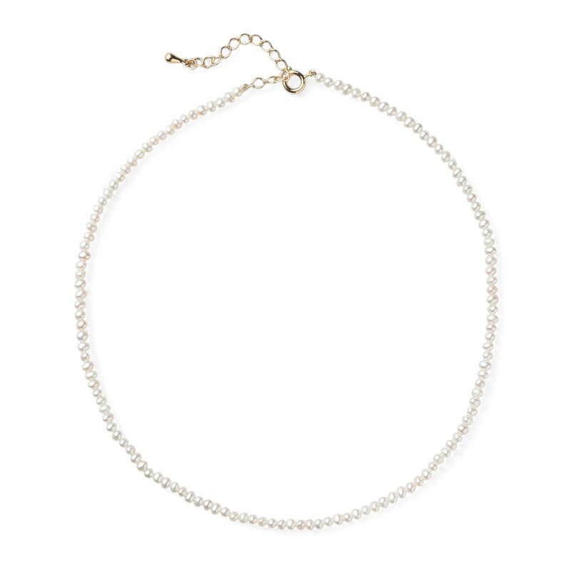 淡水真珠 パ－ルネックレス ホワイト系 2.5-3.0mm A～BB ポテト 引き輪(silver) [n3][人気 ロングセラー]（真珠 ネックレス）（ベビーパール）6月誕生石