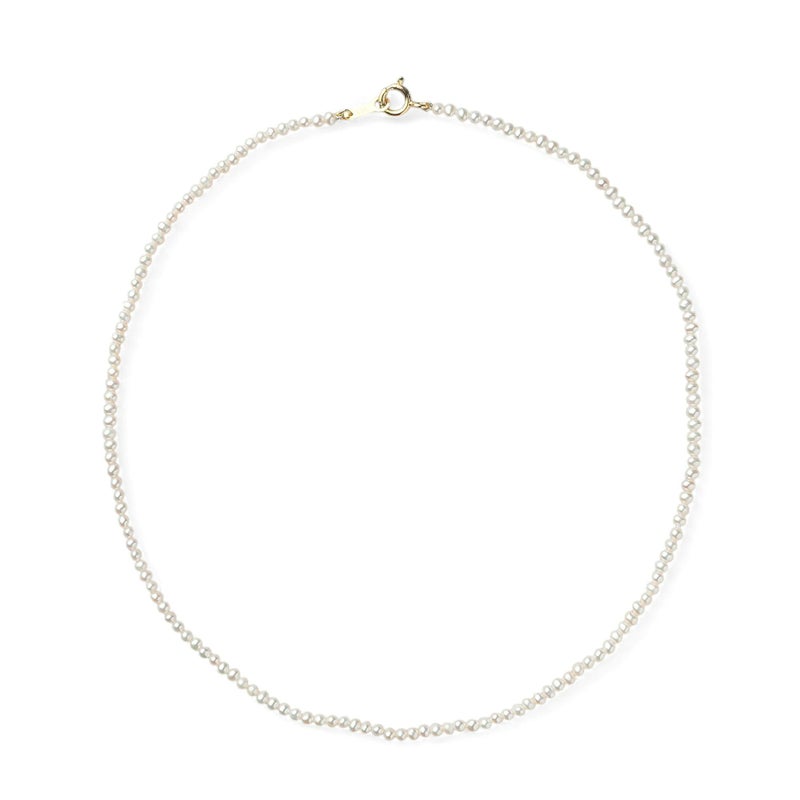 淡水真珠 パ－ルネックレス ホワイト系 2.5-3.0mm A～BB ポテト 引き輪(silver) [n3][人気 ロングセラー]（真珠 ネックレス）（ベビーパール）6月誕生石