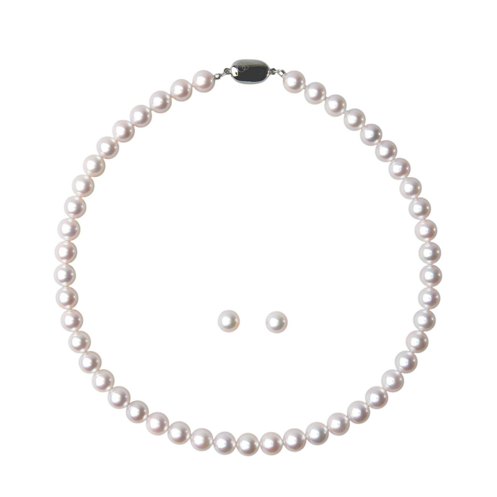 花珠真珠 ネックレス 2点セット 8.5-9.0mm ≪グッドクオリティ花珠≫ AAA 花珠鑑別書付 パールネックレス パールピアス イヤリング [n2][80-4332]（卸直販 還元価格）（真珠ネックレス アコヤ真珠 高品質 本真珠）