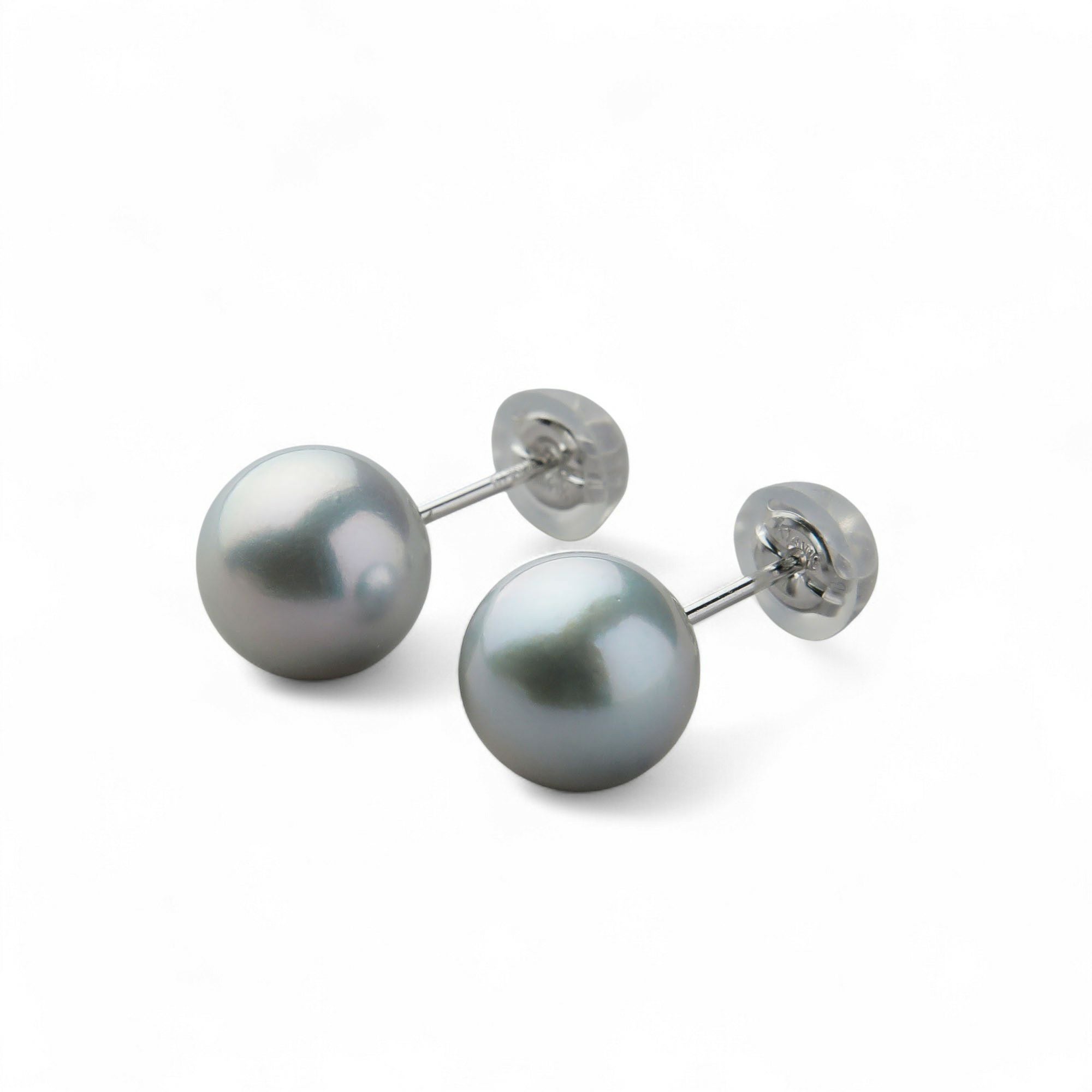 あこや真珠 ピアス8.0-8.5mm K14WG グレー | あこや真珠ピアス・イヤリング