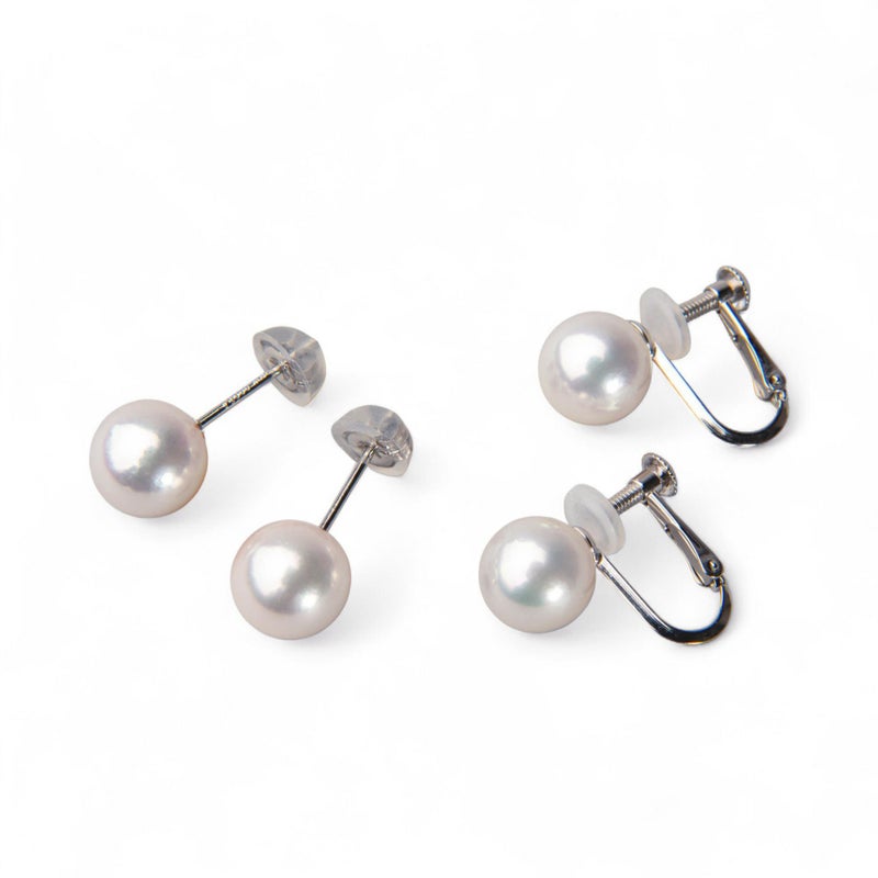 花珠真珠 ネックレス 2点セット 7.0-7.5mm ≪グッドクオリティ花珠≫ AAA 花珠鑑別書付 パールネックレス パールピアス イヤリング [n4][80-4474]（卸直販 還元価格）（真珠ネックレス アコヤ真珠 高品質 本真珠）（冠婚葬祭 フォーマル 入学式 卒業式 成人式 厄除け）