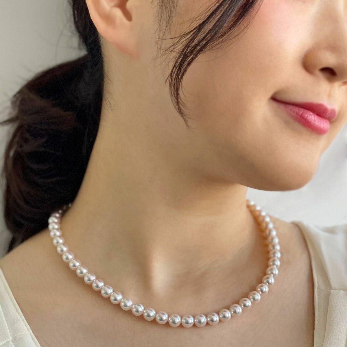本真珠ネックレス つやたまうるる 本真珠ネックレスセット 大粒 10.5mm ゆったり50cm