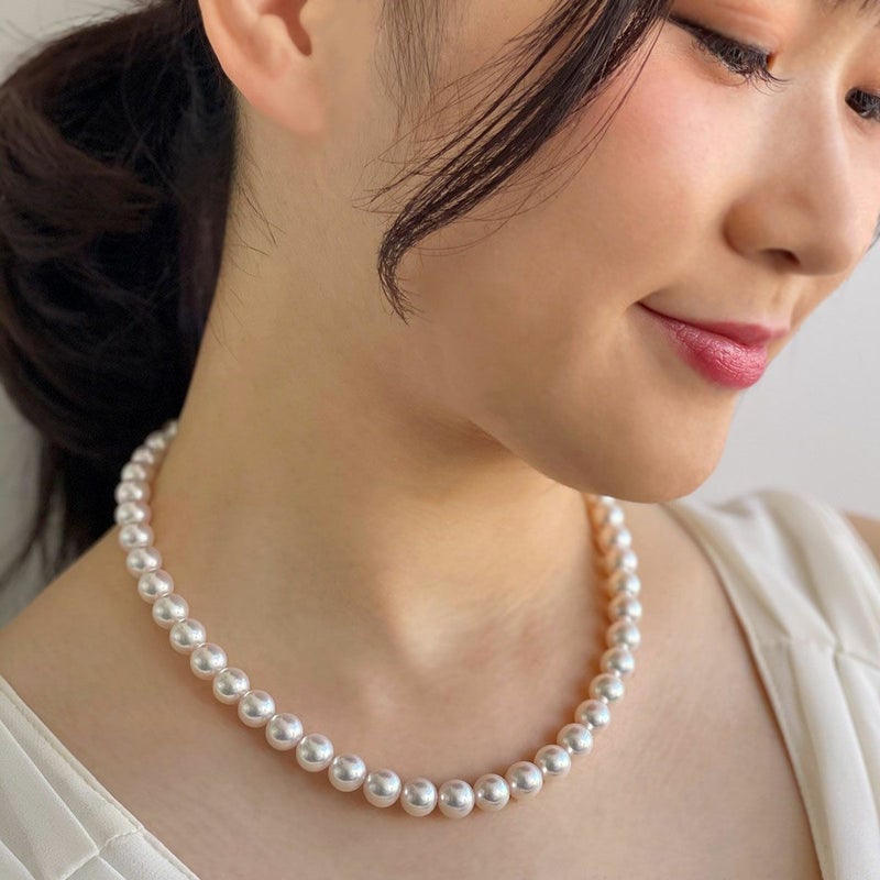 花珠真珠 ネックレス 8.5-9.0mm ≪ハイクオリティ花珠≫ 高品質 AAA  花珠鑑別書付 パールネックレス [n4][1-5142]（真珠ネックレス アコヤ真珠 本真珠）（冠婚葬祭 フォーマル 入学式 卒業式 成人式 厄除け）