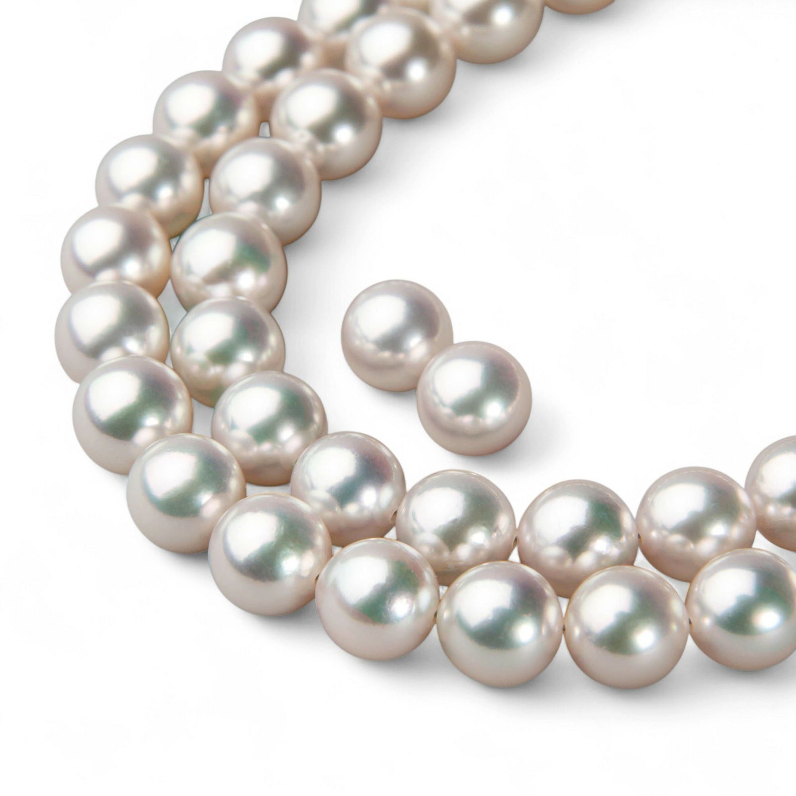 花珠真珠 ネックレス 2点セット 7.0-7.5mm ≪ハイクオリティ花珠≫ 高品質 AAA 花珠鑑別書付  パールネックレス パールピアス イヤリング [n5][80-3911]（真珠ネックレス アコヤ真珠 本真珠）（冠婚葬祭 フォーマル 入学式 卒業式 成人式 厄除け 結納）