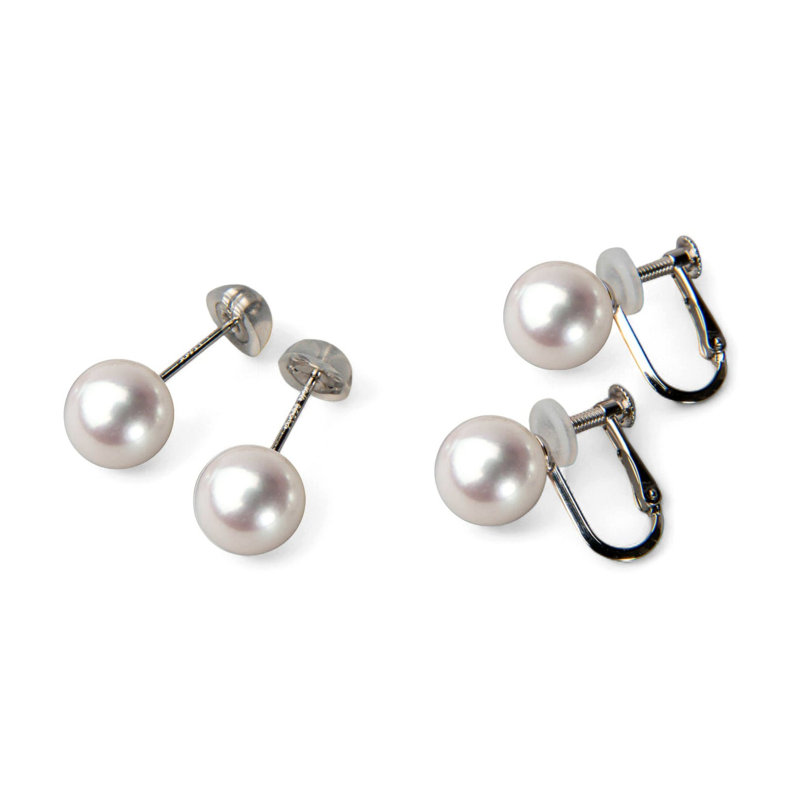 花珠真珠 ネックレス 2点セット 7.0-7.5mm ≪ハイクオリティ花珠≫ 高品質 AAA 花珠鑑別書付  パールネックレス パールピアス イヤリング [n5][80-3911]（真珠ネックレス アコヤ真珠 本真珠）（冠婚葬祭 フォーマル 入学式 卒業式 成人式 厄除け 結納）