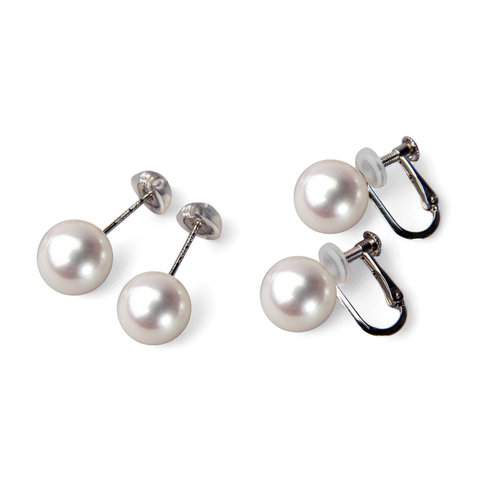 花珠真珠 ネックレス 2点セット 7.5-8.0mm ≪ハイクオリティ花珠≫ 高品質 AAA 花珠鑑別書付  パールネックレス パールピアス イヤリング [n4][80-4333]（真珠ネックレス アコヤ真珠 本真珠）（冠婚葬祭 フォーマル 入学式 卒業式 成人式 結納 厄除け）