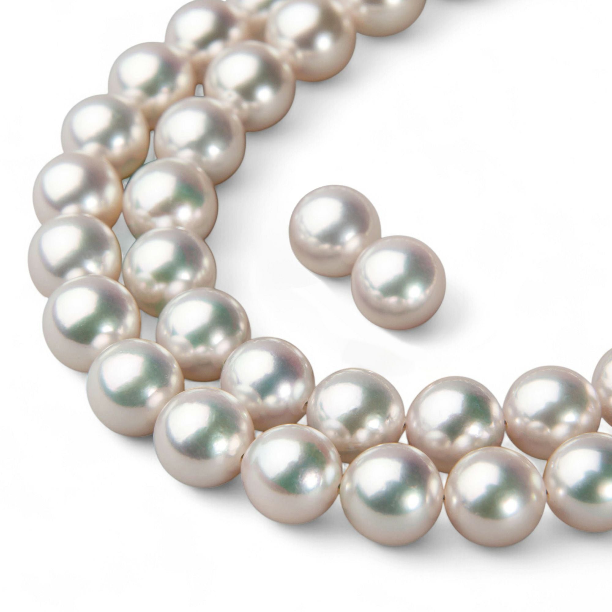 オーロラ花珠真珠 ピアス7.0-7.5mm K18YG | 花珠真珠ピアス・イヤリング