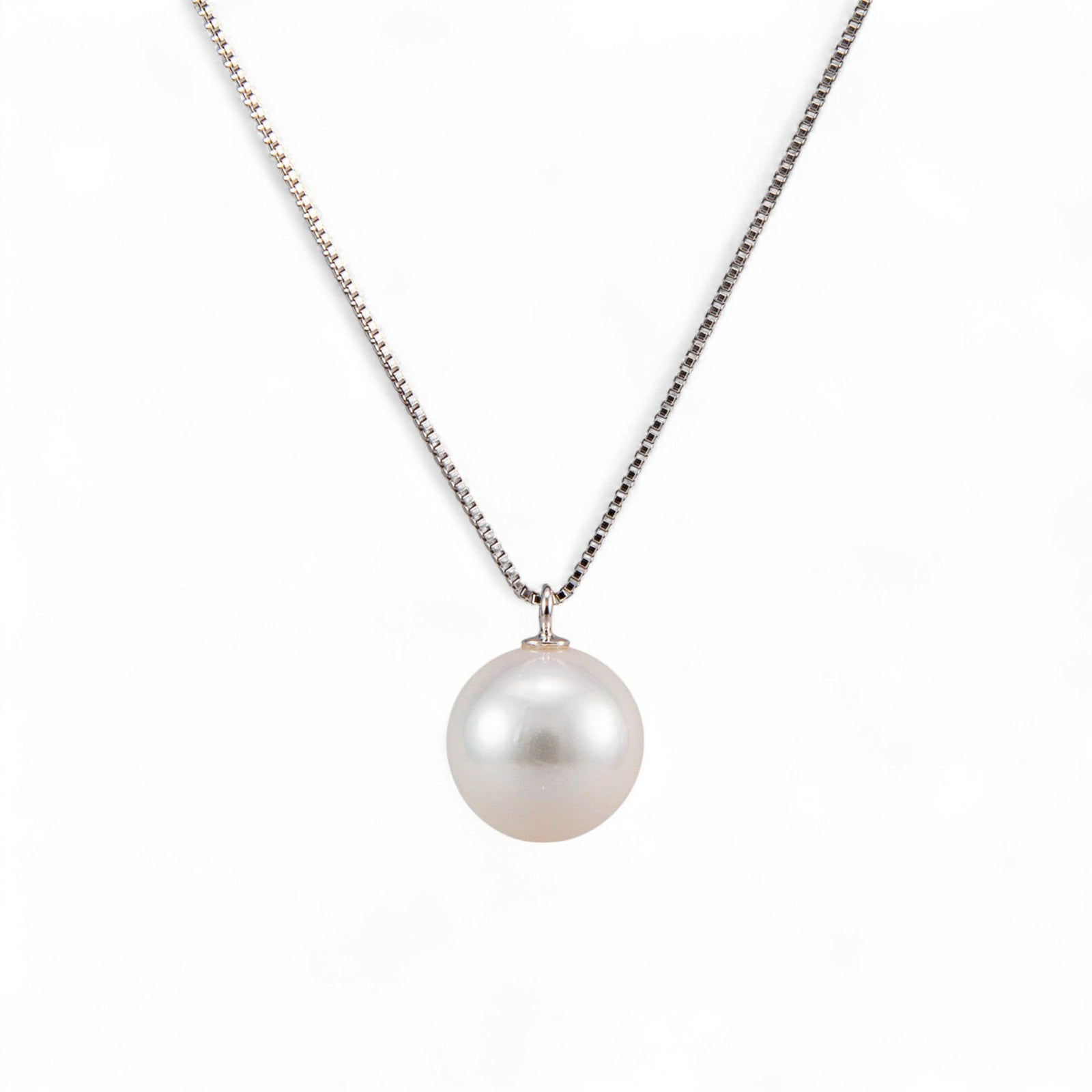 【初めての方におすすめ】あこや本真珠 一粒パールネックレス（チェーン付） ホワイト系 8.0-8.5mm BBB K18/K18WG プチペンダント【本店限定商品】[n3]