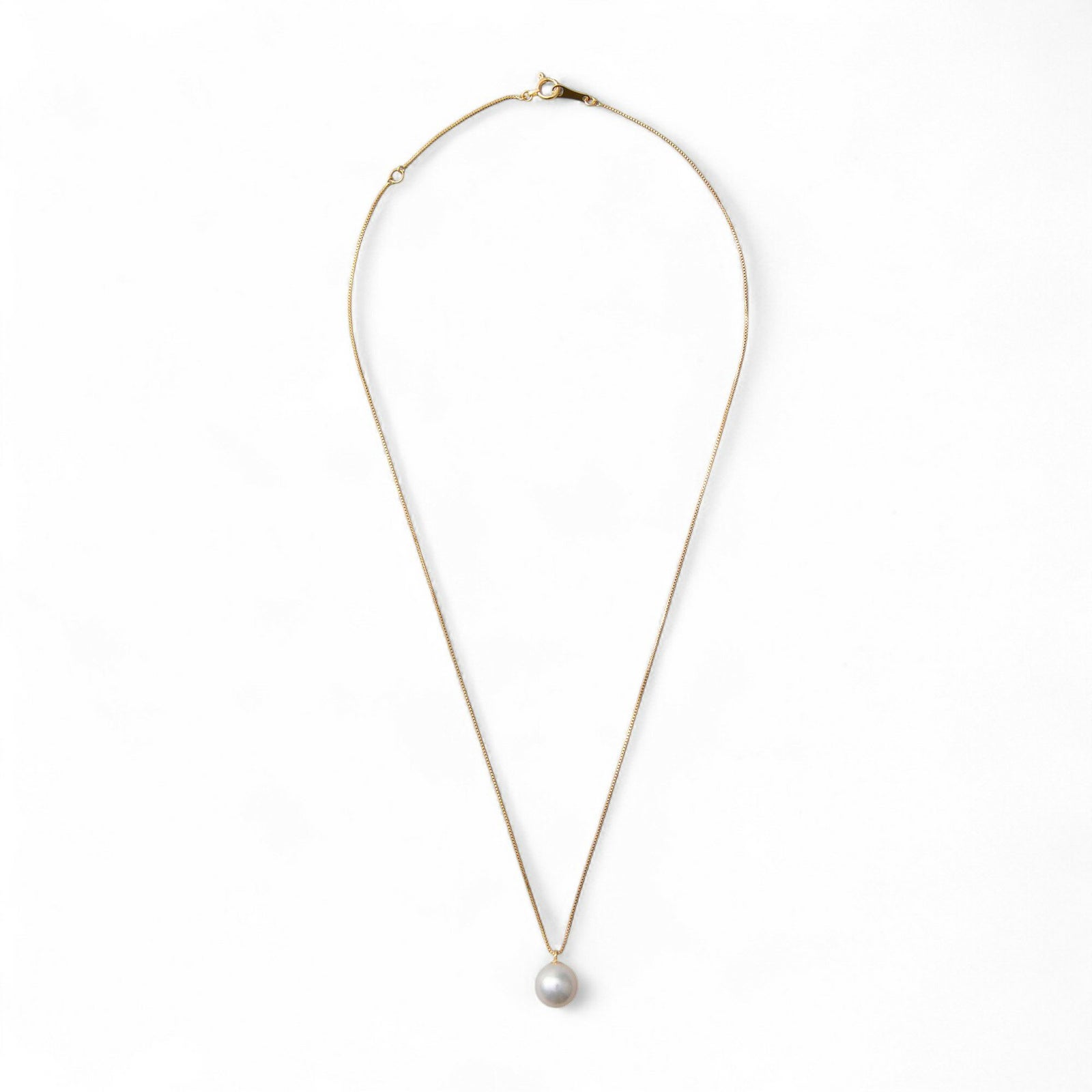 【初めての方におすすめ】あこや本真珠 一粒パールネックレス（チェーン付） ホワイト系 8.0-8.5mm BBB K18/K18WG プチペンダント【本店限定商品】[n3]