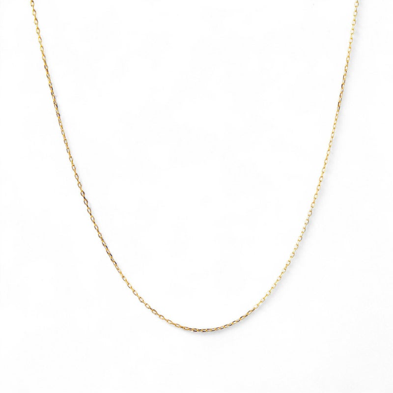 あずきチェーン K18　太さ:1.0mm(線径:0.28mm) 長さ:45cm スライド式（無段階で調節可） ゴールド [n4]（ペンダント チェーンネックレス 18金）