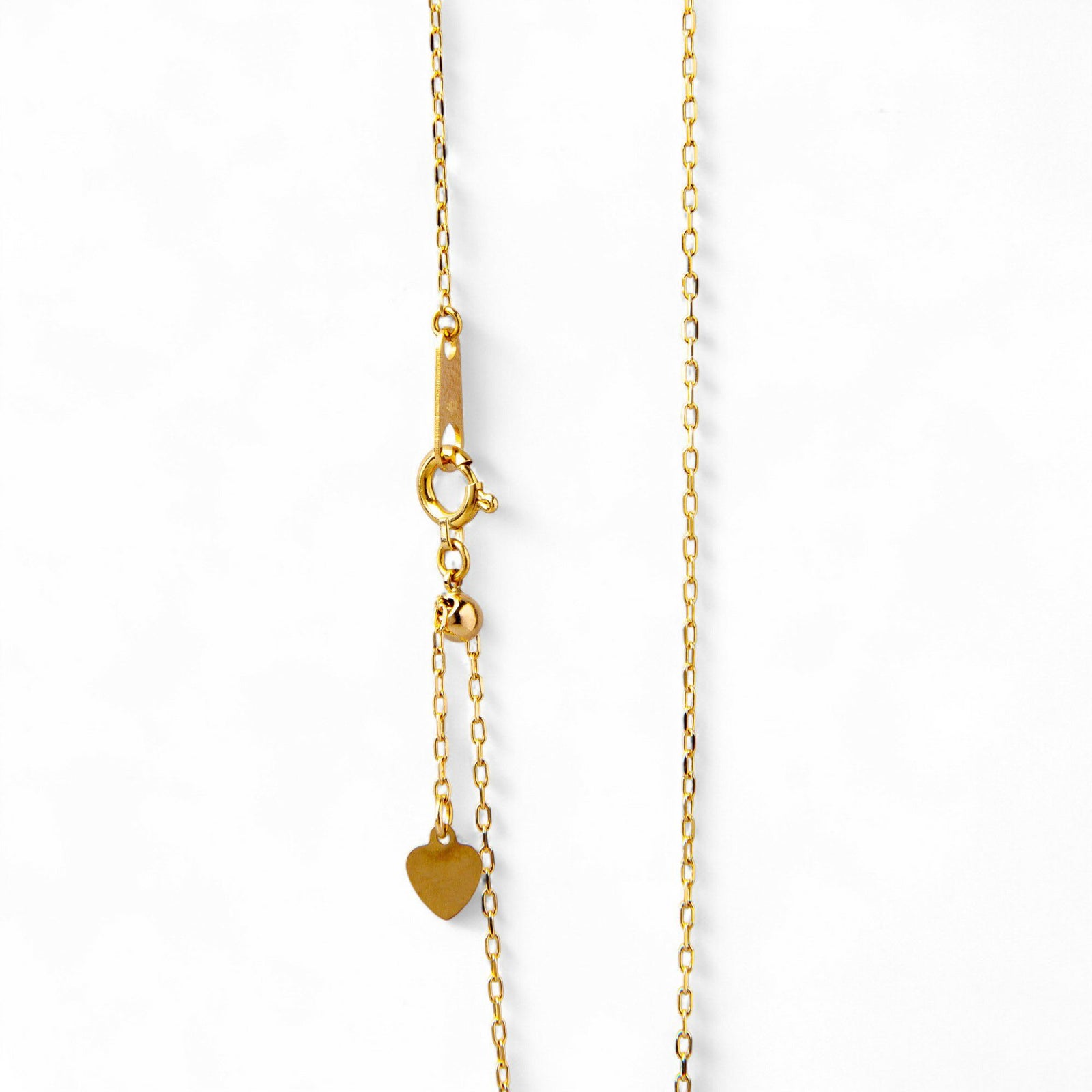 あずきチェーン K18　太さ:1.0mm(線径:0.28mm) 長さ:45cm スライド式（無段階で調節可） ゴールド [n4]（ペンダント チェーンネックレス 18金）