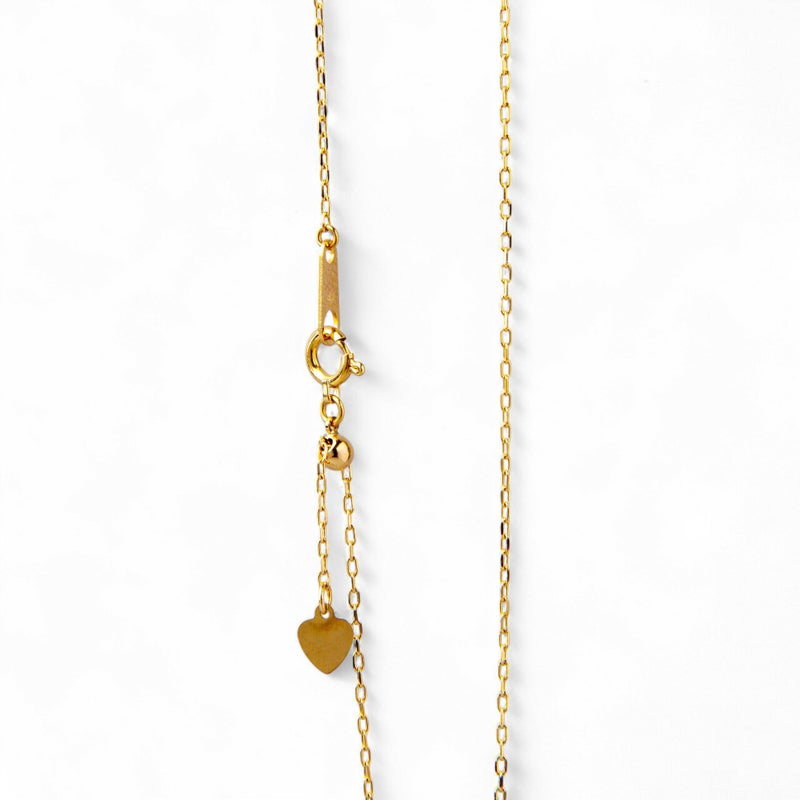 あずきチェーン K18　太さ:1.0mm(線径:0.28mm) 長さ:45cm スライド式（無段階で調節可） ゴールド [n4]（ペンダント チェーンネックレス 18金）