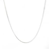 あずきチェーン K18WG　太さ:1.0mm(線径:0.28mm) 長さ:45cm スライド式（無段階で調節可） ホワイトゴールド [n4]（ペンダント チェーンネックレス 18金）