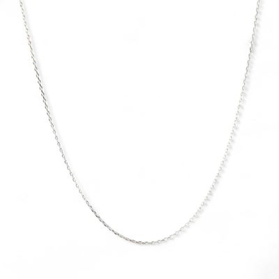 あずきチェーン K18WG　太さ:1.0mm(線径:0.28mm) 長さ:45cm スライド式（無段階で調節可） ホワイトゴールド [n4]（ペンダント チェーンネックレス 18金）