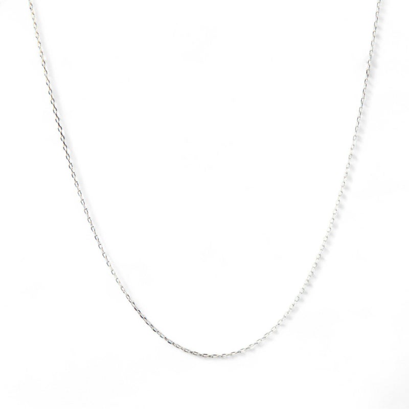 あずきチェーン K18WG　太さ:1.0mm(線径:0.28mm) 長さ:45cm スライド式（無段階で調節可） ホワイトゴールド [n4]（ペンダント チェーンネックレス 18金）