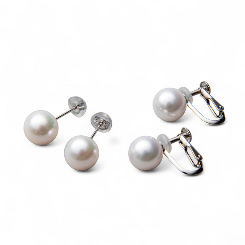 《隣と差がつく》 あこや真珠 パールネックレス＆ピアス 2点セット 8.5-9.0mm A～BBB～C  真珠ピアス イヤリング[n2][人気 ロングセラー]（真珠ネックレス パール アコヤ本真珠）（冠婚葬祭 フォーマル 入学式 卒業式 成人式）