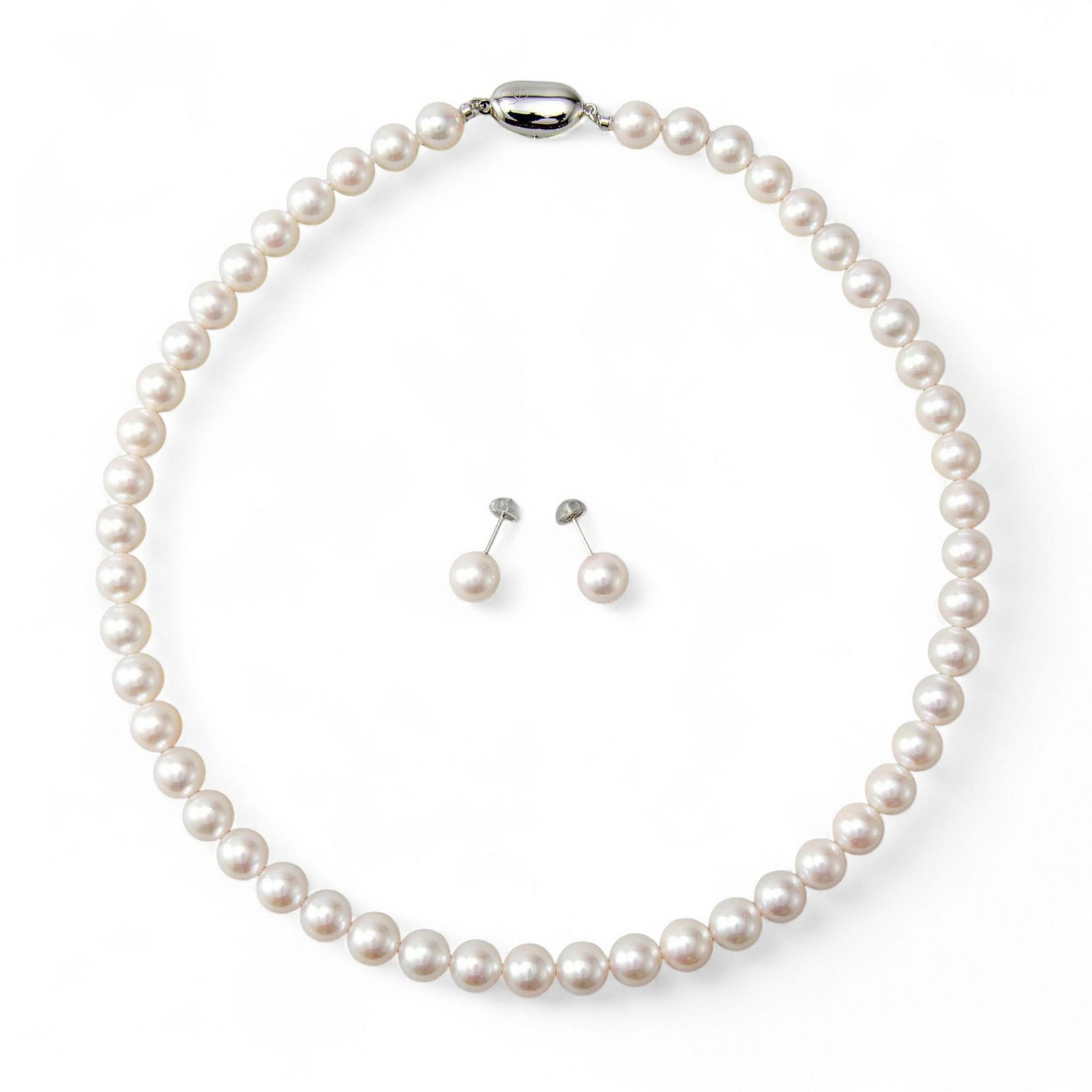 あこや真珠 ネックレス セット(ピアス/イヤリング付き) 8.0-8.5mm　B～CB～CB～C 《冠婚葬祭におすすめ》 本真珠 2点セット[n2][当店人気No.1 ロングセラー]（パールネックレス 真珠ネックレス）（冠婚葬祭 フォーマル 入学式 卒業式 成人式）